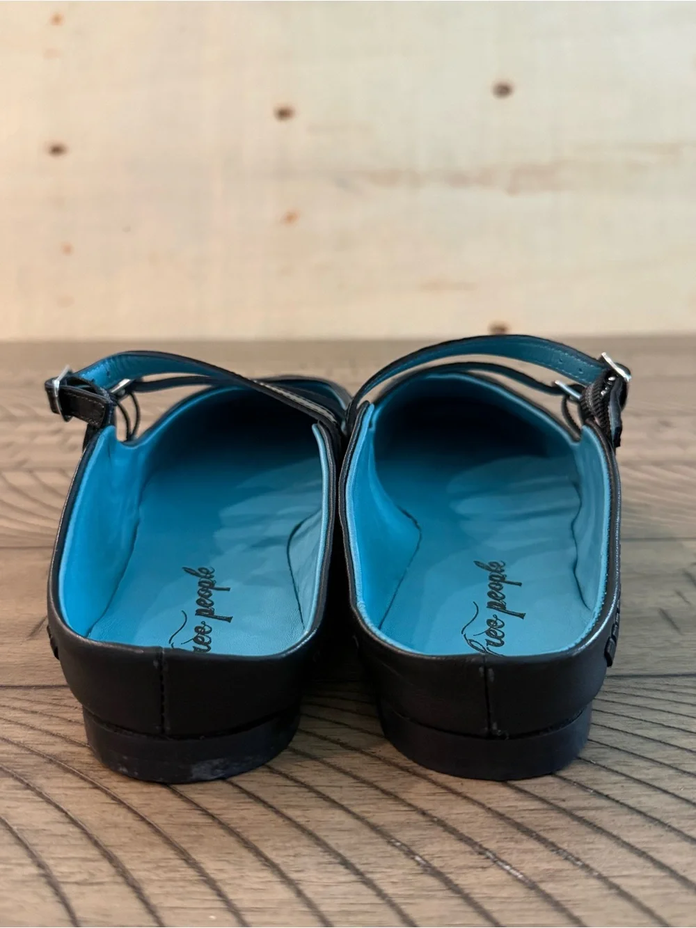 New Free People Diana Double Strap Leather Flats US 9.5 EU 40 w/Box